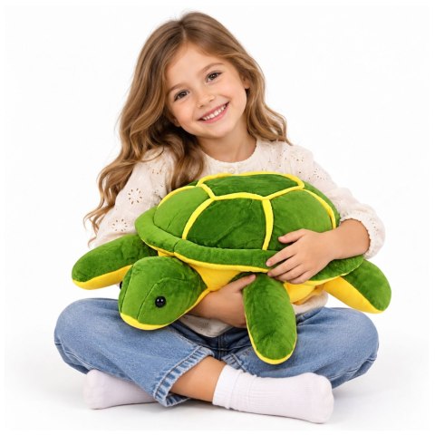 Duży Pluszowy Żółw Maskotka Przytulanka Miękki Żółto-Zielony 65cm