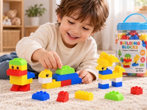 Klocki konstrukcyjne półmiękkie i sensoryczne w pudełku 41szt. ZA6247