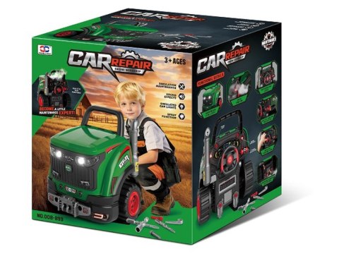 Zestaw Mechanika TRAKTOR Ciągnik Silnik Do Rozkręcania Warsztat Ciężarówka Efekt Światła Dźwięku Dymu