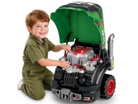 Zestaw Mechanika TRAKTOR Ciągnik Silnik Do Rozkręcania Warsztat Ciężarówka Efekt Światła Dźwięku Dymu