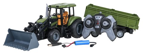 Zielony Traktor z Przyczepą R/C 1:20