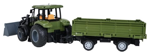 Zielony Traktor z Przyczepą R/C 1:20