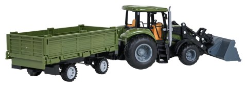 Zielony Traktor z Przyczepą R/C 1:20