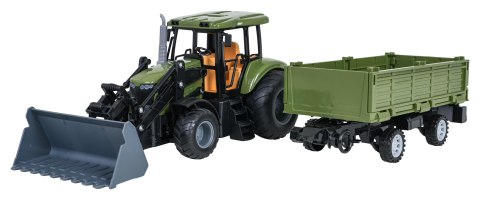 Zielony Traktor z Przyczepą R/C 1:20