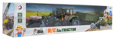 Zielony Traktor z Przyczepą R/C 1:20