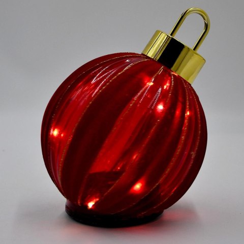 BOMBKA DEKORACYJNA LED 15CM MIGOCZĄCA TIMER OBROTOWA 15 LED CZERWONA