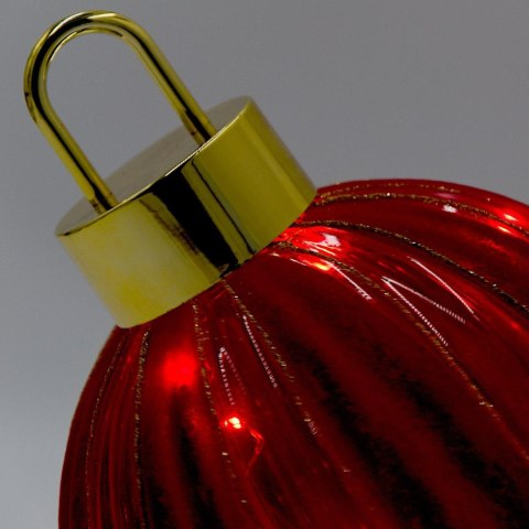 BOMBKA DEKORACYJNA LED 15CM MIGOCZĄCA TIMER OBROTOWA 15 LED CZERWONA