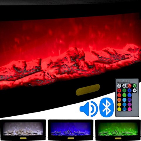 KOMINEK DEKORACYJNY 50x24CM LED 3D USB PILOT EFEKT OGNIA ZMIANA KOLORÓW