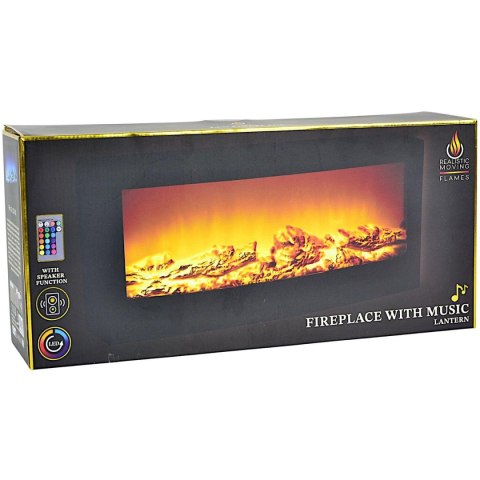 KOMINEK DEKORACYJNY 50x24CM LED 3D USB PILOT EFEKT OGNIA ZMIANA KOLORÓW