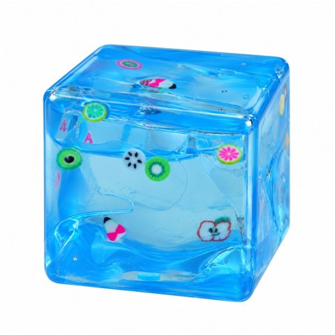 Gniotek Antystresowy Kostka Lodu Ice Cube Squishy Przezroczysty Owoce 5cm