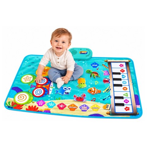 Mata Muzyczna Edukacyjna 2w1 Podwodny Świat Dźwięki Instrumentów 80x50 cm