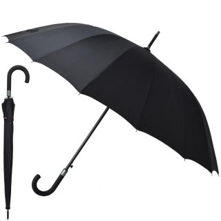 PARASOL DŁUGI PÓŁAUTOMATYCZNY 16 ŻEBER CZARNY SEMI LINE