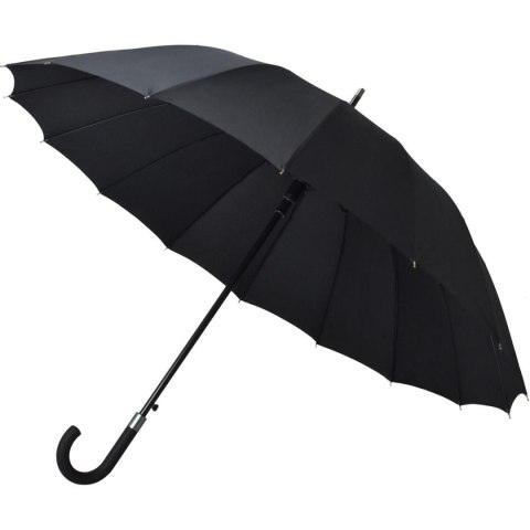 PARASOL DŁUGI PÓŁAUTOMATYCZNY 16 ŻEBER CZARNY SEMI LINE