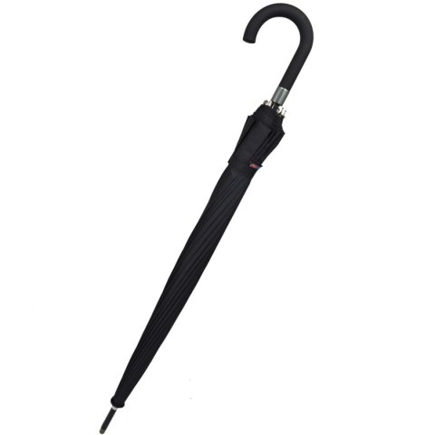 PARASOL DŁUGI PÓŁAUTOMATYCZNY 16 ŻEBER CZARNY SEMI LINE