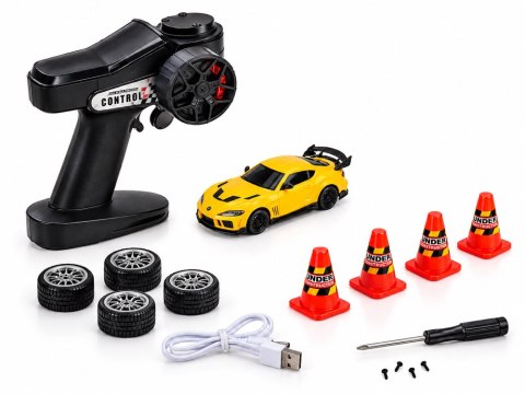 Samochód zdalnie sterowany Toyota Supra Drift 1:43 4x4, LED, szybki RC0803