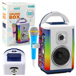 Zestaw Muzyczny Sound Box Mikrofon Głośnik Bluetooth MP3 Nagrywanie LED