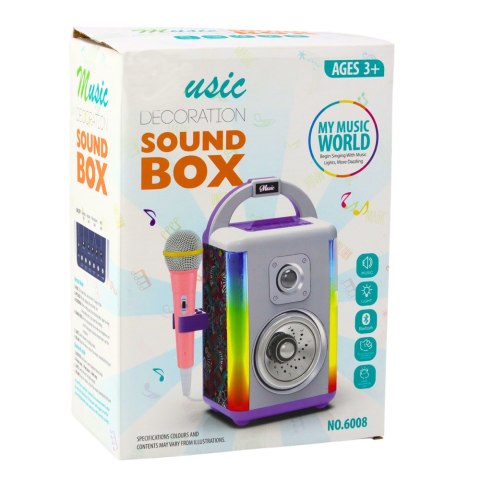 Zestaw Muzyczny Sound Box Mikrofon Głośnik Bluetooth MP3 Nagrywanie LED