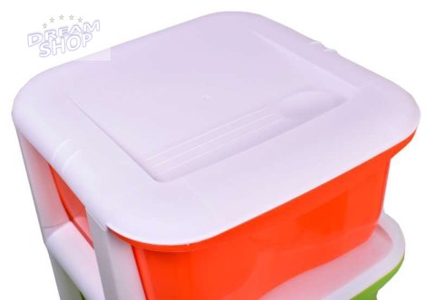 Plastikowy regał na kółkach z 5 kolorowymi szufladami Plastikowy regał na kółkach z 5 kolorowymi szufladami