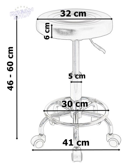 Taboret kosmetyczny KB-Monza biały Taboret kosmetyczny KB-Monza biały