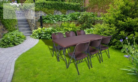 Zestaw ogrodowy tec-rattan stół 180 cm + 6 krzeseł Zestaw ogrodowy tec-rattan stół 180 cm + 6 krzeseł