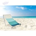 Leżak turystyczny plażowy składany Olek - niebieskie pasy