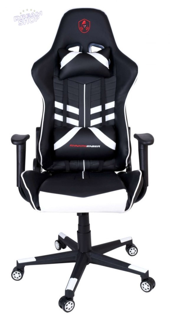 Fotel gamingowy biurowy SHADOW GAMER czarno-biały Fotel gamingowy biurowy SHADOW GAMER czarno-biały
