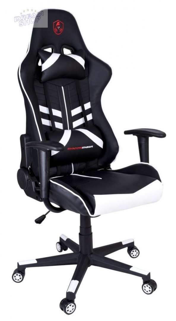 Fotel gamingowy biurowy SHADOW GAMER czarno-biały Fotel gamingowy biurowy SHADOW GAMER czarno-biały