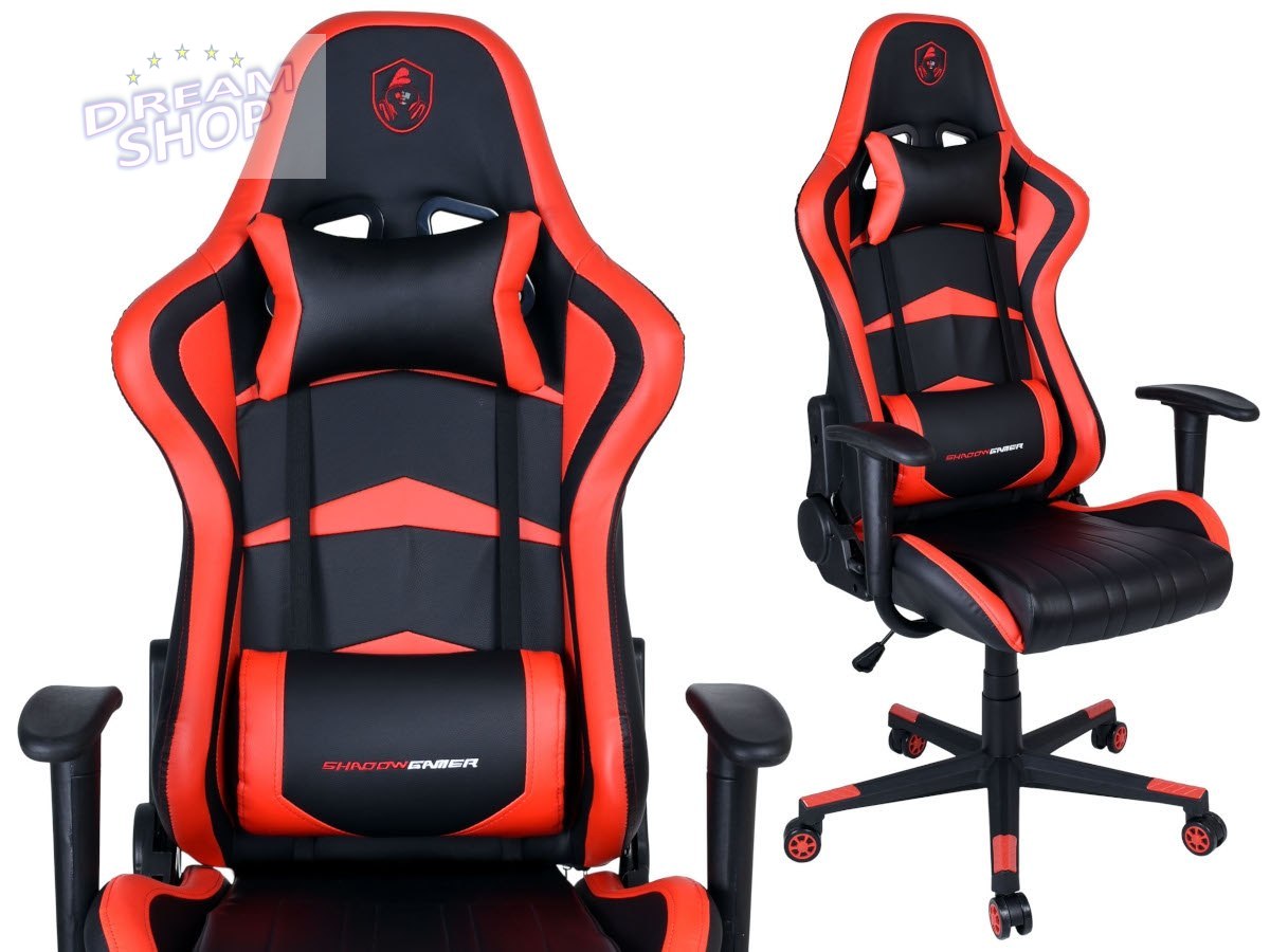 Fotel gamingowy biurowy SHADOW GAMER czarno-czerwony Fotel gamingowy biurowy SHADOW GAMER czarno-czerwony