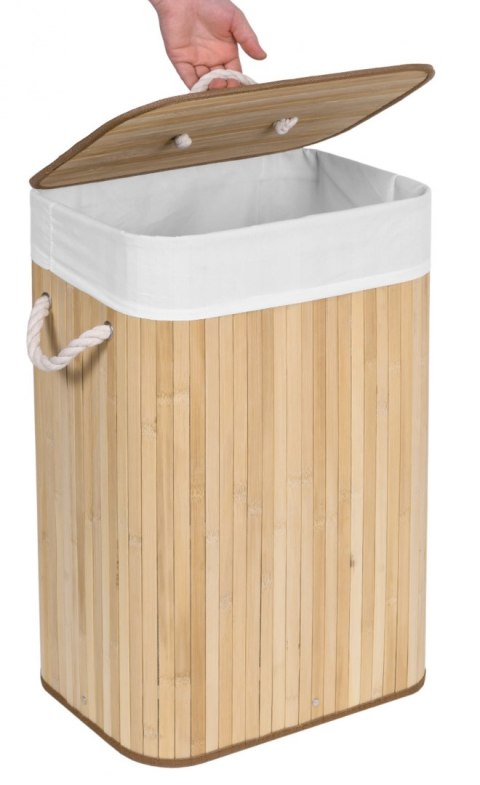 Kosz bambusowy na pranie 72L 1 komorowy naturalny