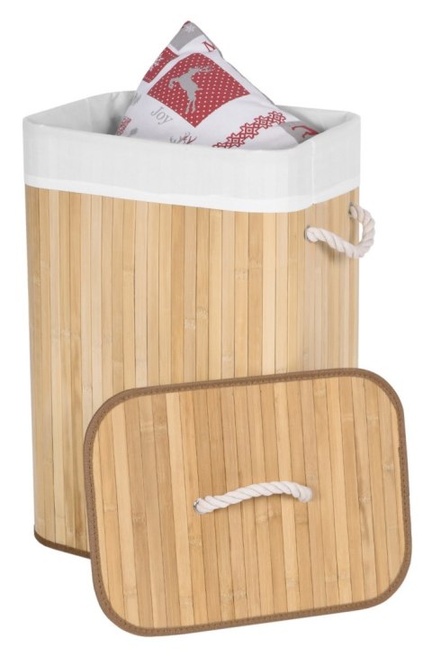 Kosz bambusowy na pranie 72L 1 komorowy naturalny