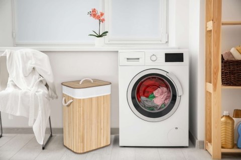 Kosz bambusowy na pranie 72L 1 komorowy naturalny