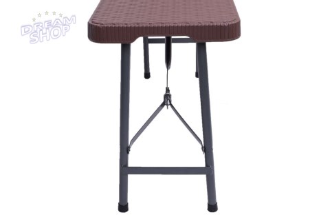 Składana ławka cateringowa rattan brązowa Składana ławka cateringowa rattan brązowa