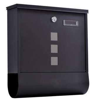 Skrzynka na listy HANS z gazetnikiem czarna