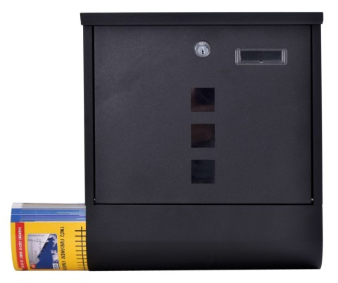 Skrzynka na listy HANS z gazetnikiem czarna