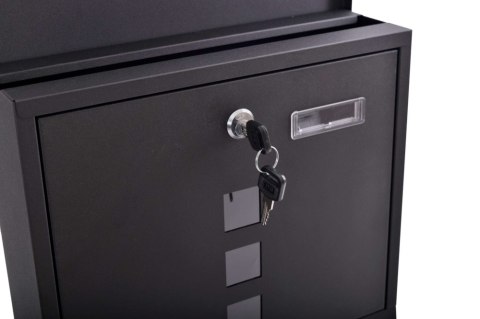 Skrzynka na listy HANS z gazetnikiem czarna