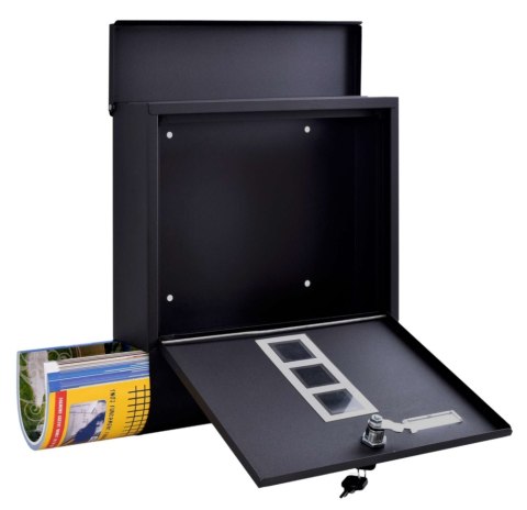 Skrzynka na listy HANS z gazetnikiem czarna