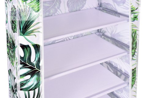 Szafka tekstylna na buty LEA Monstera - biało-zielona