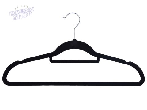 Wieszak welurowy MAXI komplet 100 szt czarny Wieszak welurowy MAXI komplet 100 szt czarny