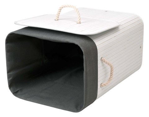 Kosz bambusowy na pranie 80L biało-szary