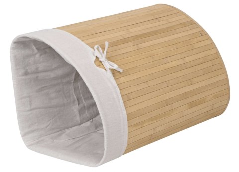 Kosz narożny na pranie bambusowy 60L naturalny