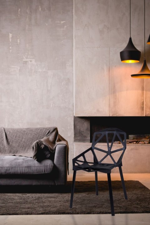 Krzesło ażurowe VECTOR czarne