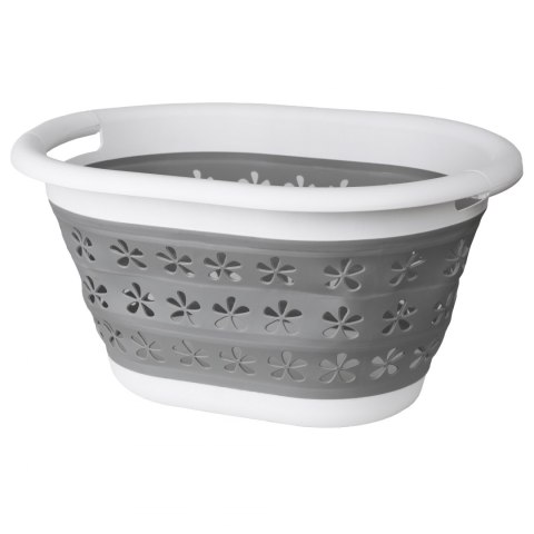 Miska składana owalna 50 x 37 cm biało-szara 25L COMPACT