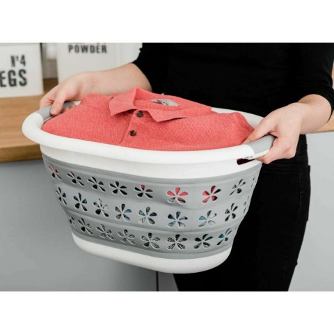 Miska składana owalna 50 x 37 cm biało-szara 25L COMPACT