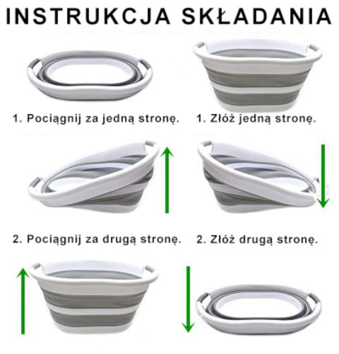 Miska składana owalna 50 x 37 cm biało-szara 25L COMPACT