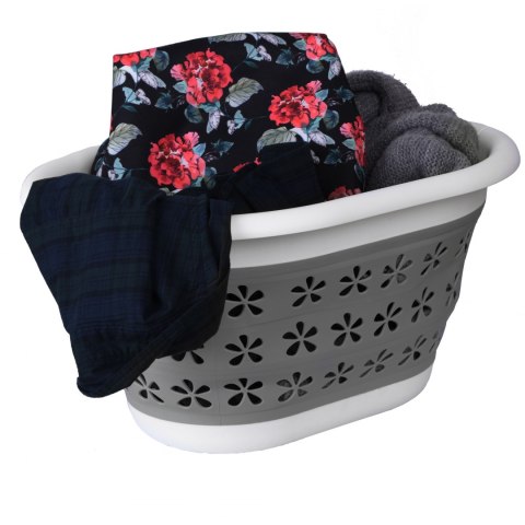 Miska składana owalna 50 x 37 cm biało-szara 25L COMPACT