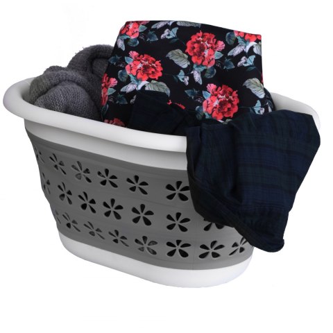 Miska składana owalna 50 x 37 cm biało-szara 25L COMPACT