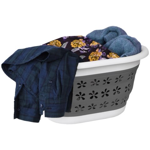 Miska składana owalna 50 x 37 cm biało-szara 25L COMPACT
