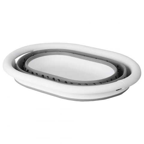 Miska składana owalna 50 x 37 cm biało-szara 25L COMPACT