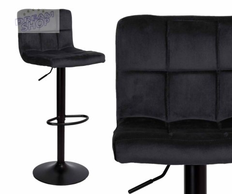 Krzesło barowe ARAKO BLACK aksamitne czarne VELVET Krzesło barowe ARAKO BLACK aksamitne czarne VELVET