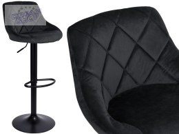 Krzesło barowe CYDRO BLACK aksamitne czarne VELVET
